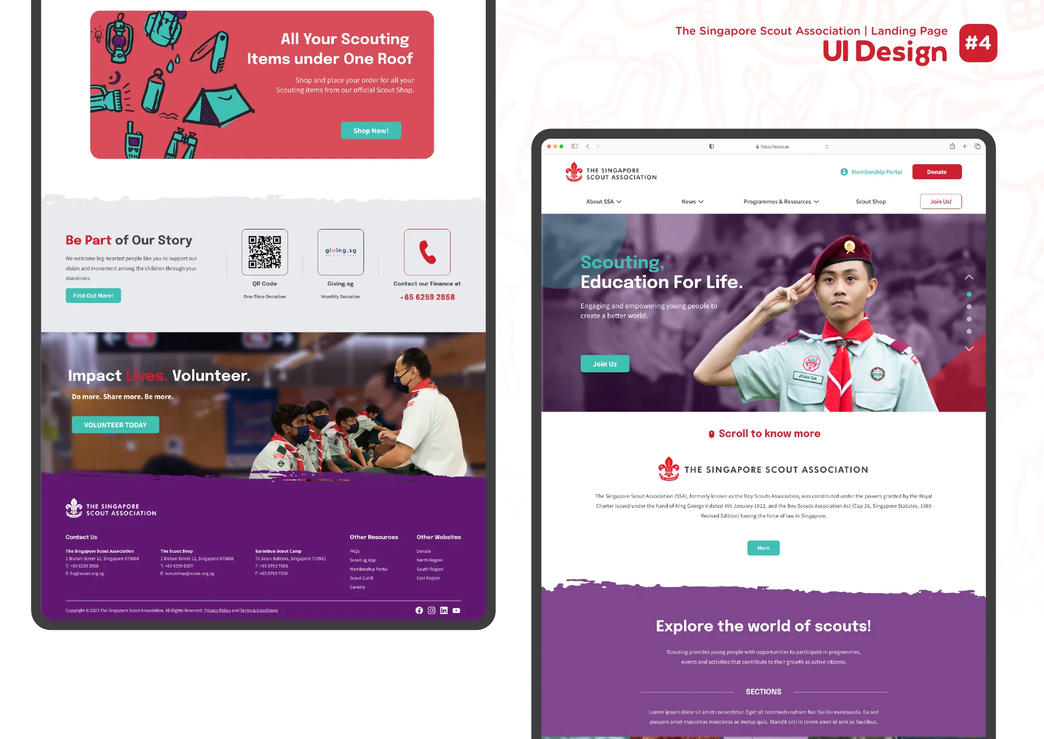 The landing page